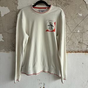 Original Penguin Sweatshirt Men's S‎ Fleece Crewneck Logo Pullover Retro Preppy